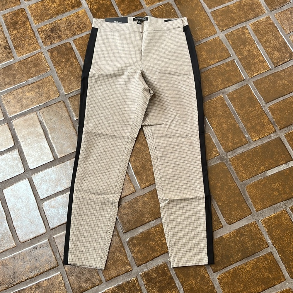 NWT Banana Republic Devon Plaid Tuxedo Stripe High Waist Ankle Pant